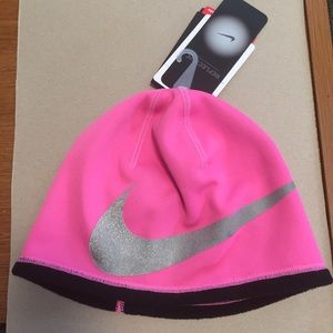 Nike pink swoosh beanie NWT